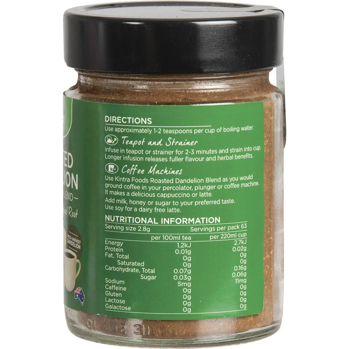 KINTRA FOODS Roasted Dandelion Blend Fine 175g KINTRA FOODS