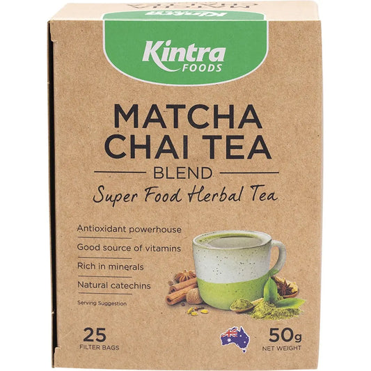 KINTRA FOODS Matcha Chai Tea Blend Tea Bags 25 KINTRA FOODS