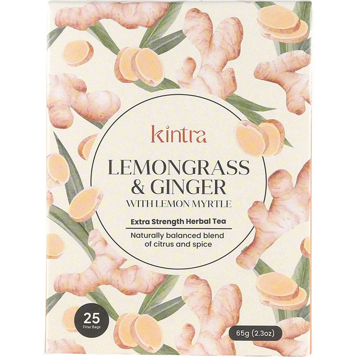 KINTRA FOODS Herbal Tea Bags Lemongrass & Ginger W/Lemon Myrtle 25 KINTRA FOODS