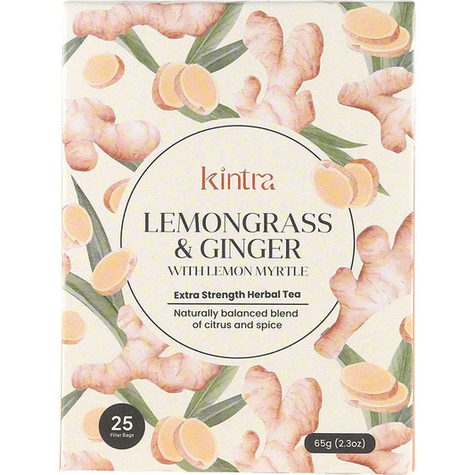 KINTRA FOODS Herbal Tea Bags Lemongrass & Ginger W/Lemon Myrtle 25 KINTRA FOODS