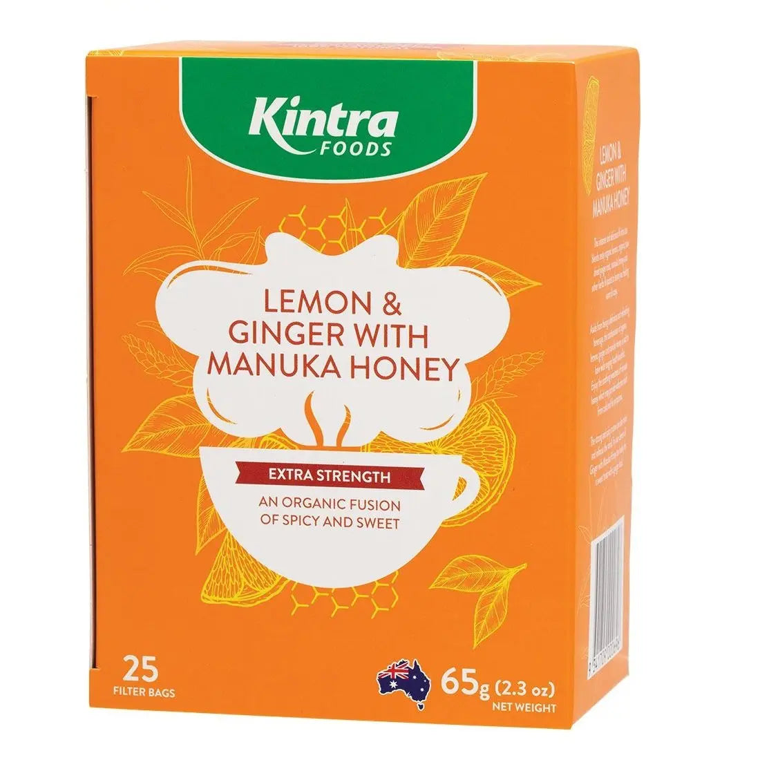 KINTRA FOODS Herbal Tea Bags Lemon & Ginger With Manuka Honey 25 KINTRA FOODS