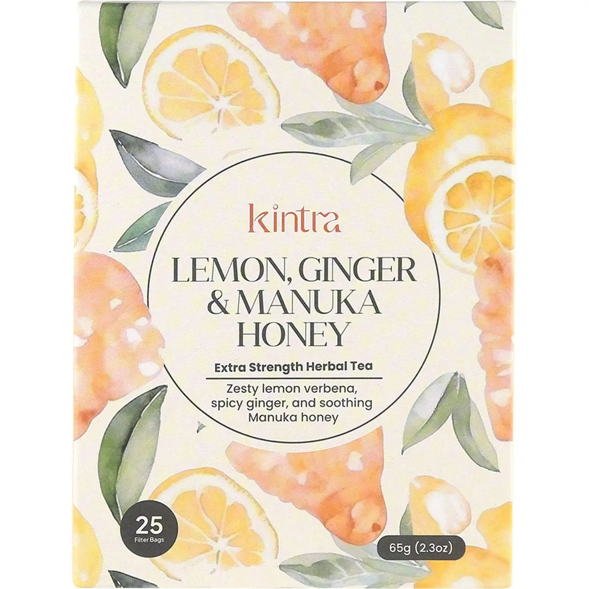 KINTRA FOODS Herbal Tea Bags Lemon & Ginger With Manuka Honey 25 KINTRA FOODS
