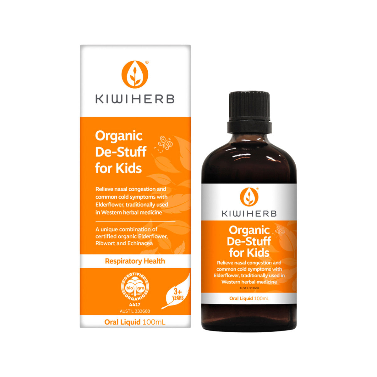Kiwiherb Organic De-Stuff for Kids Oral Liquid 100ml - Cutprice Online