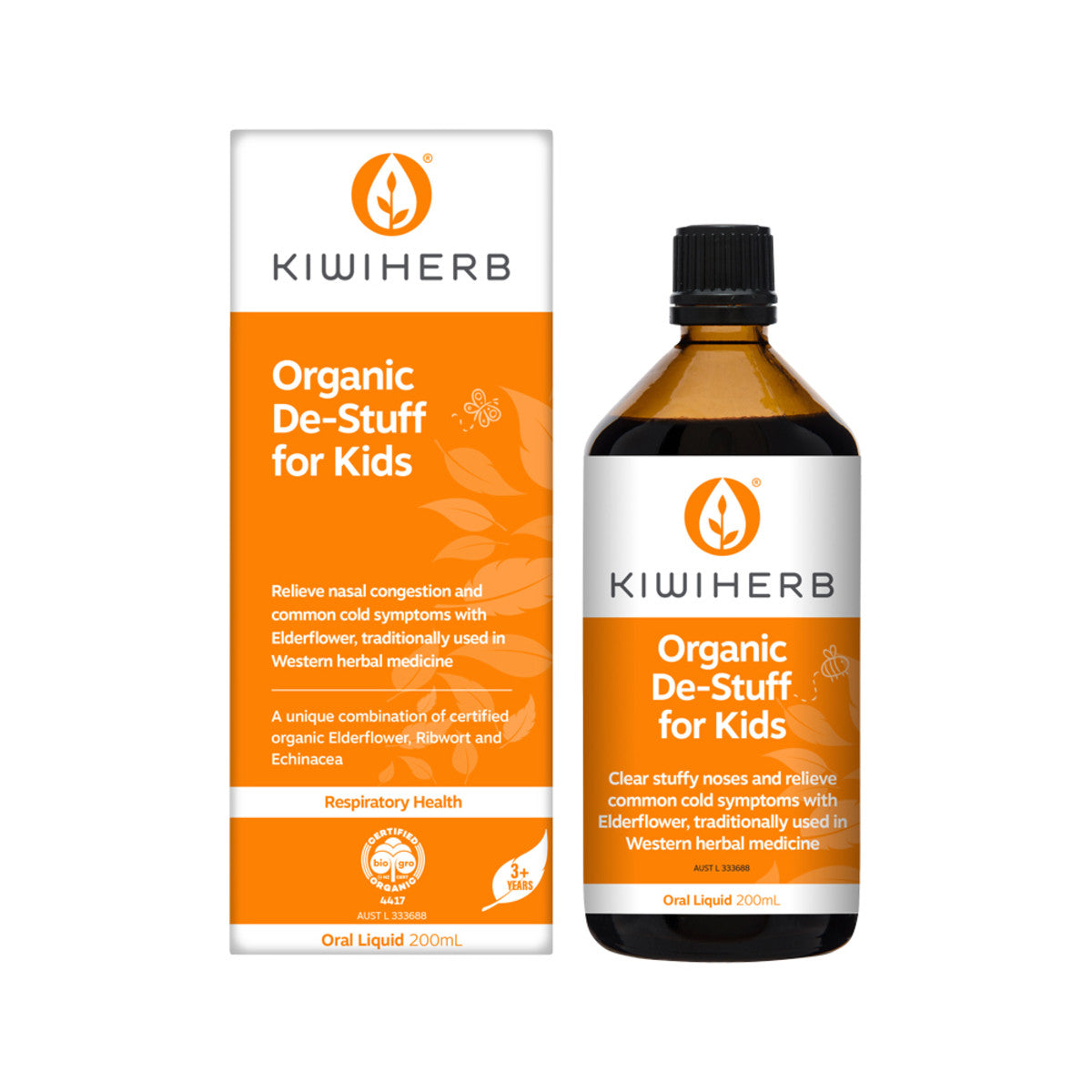 Kiwiherb Organic De-Stuff for Kids Oral Liquid 200ml - Cutprice Online