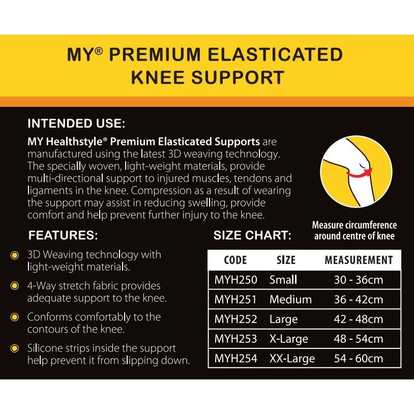 MY Premium Elasticated Knee Support 3XL