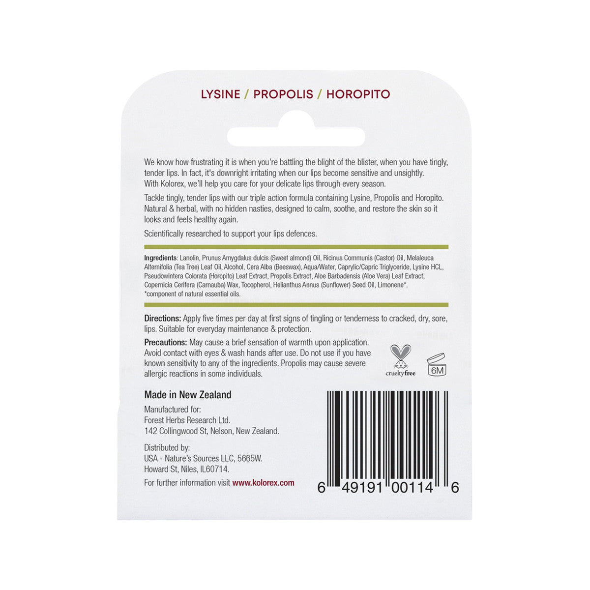 Kolorex Kolsore Triple Action Lip Ointment 5g - Cutprice Online