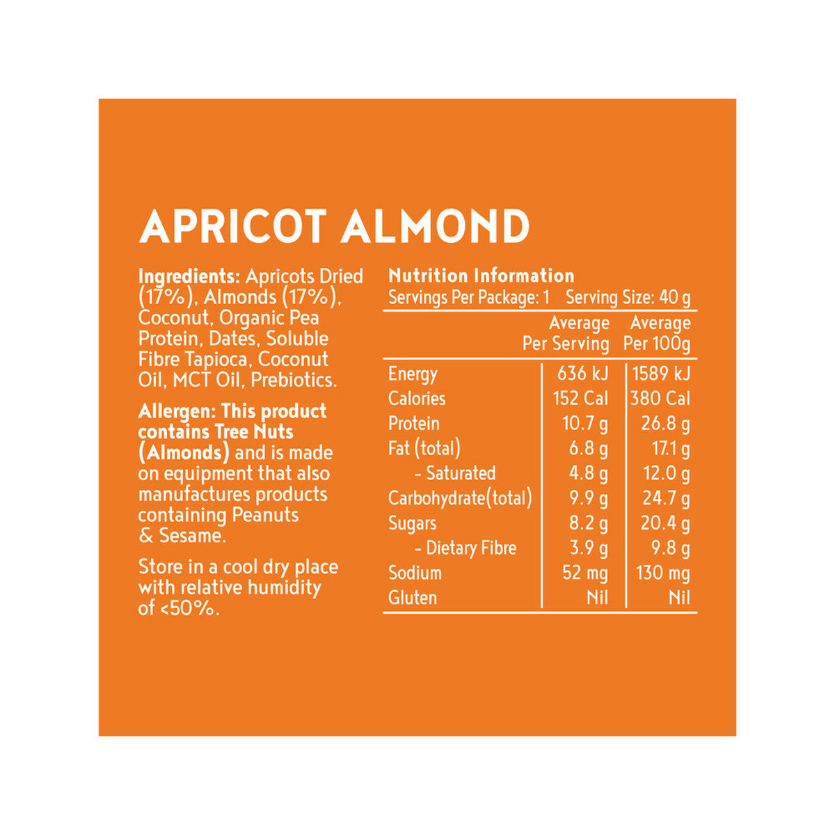 Kuranda Wholefoods Protein Ball Apricot Almond 40g(Pack of 12) - Cutprice Online