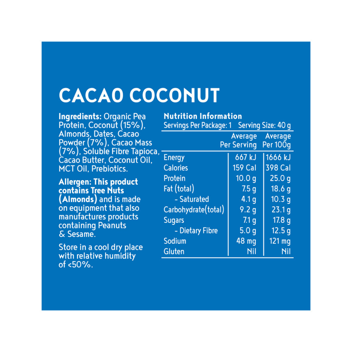 Kuranda Wholefoods Protein Ball Cacao Coconut 40g(Pack of 12) - Cutprice Online