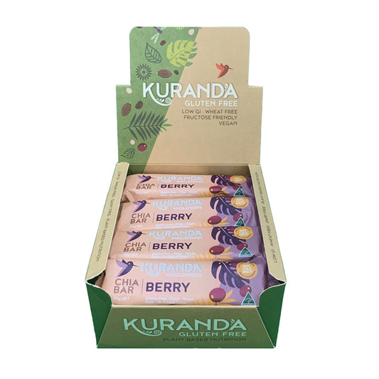 Kuranda Wholefoods Gluten Free Chia Bars Chia & Cranberry 40g(Pack of 16) - Cutprice Online
