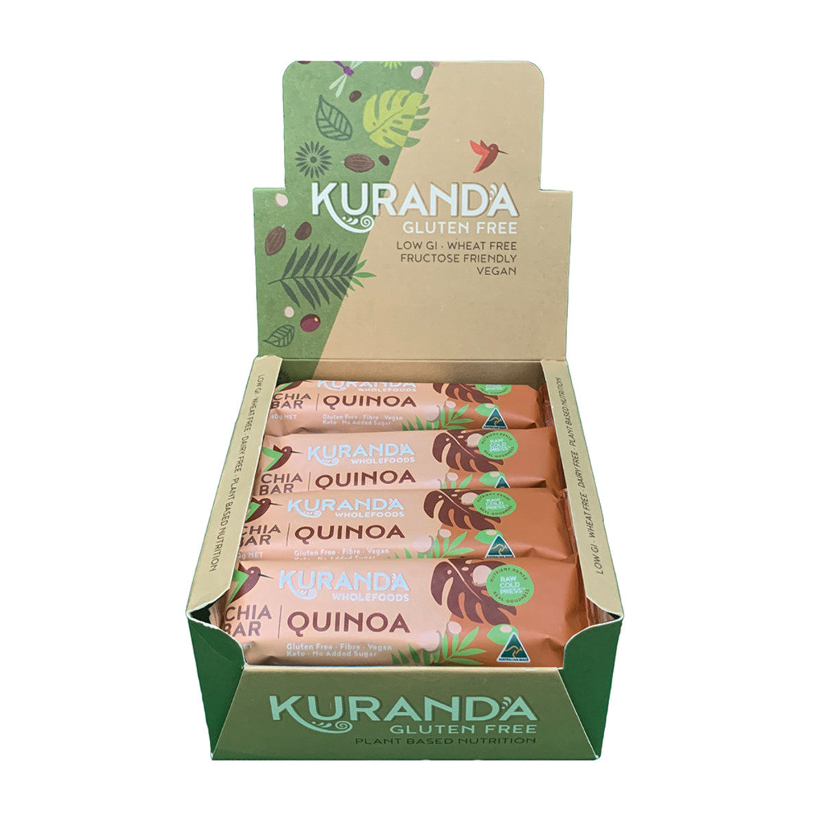 Kuranda Wholefoods Gluten Free Chia Bars Chia & Quinoa 40g(Pack of 16) - Cutprice Online