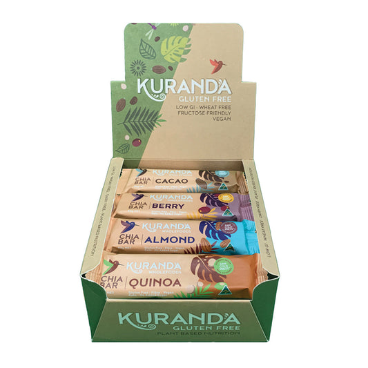 Kuranda Wholefoods Gluten Free Chia Bars Mixed 40g(Pack of 16)(contains: 4 of each flavour) - Cutprice Online