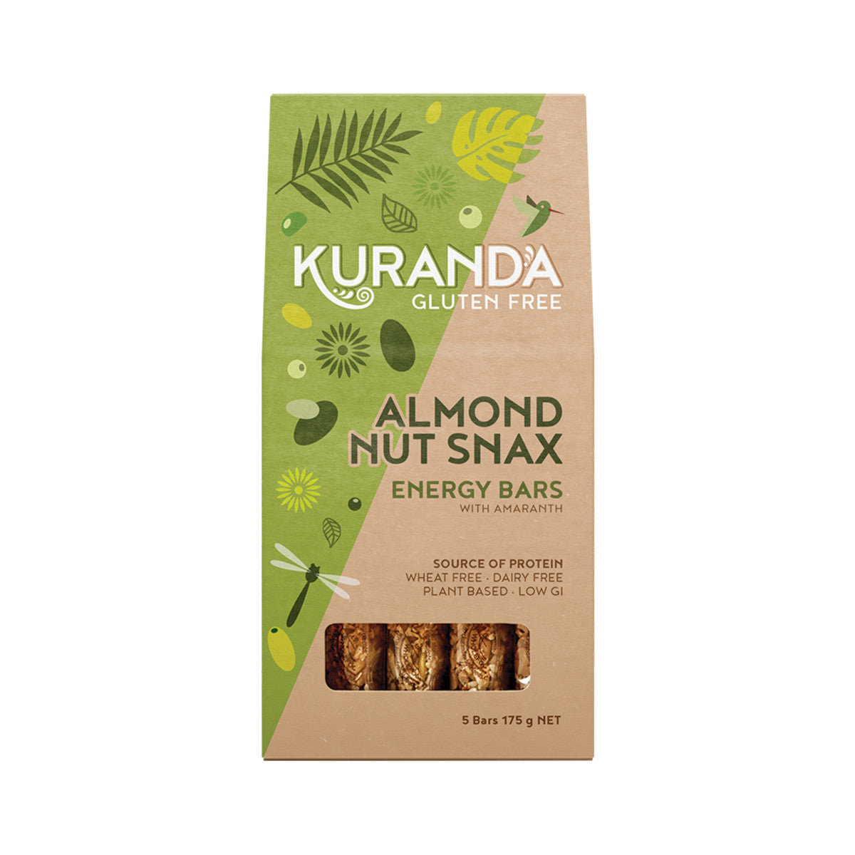 Kuranda Wholefoods Gluten Free Energy Bars Almond Nut Snax 35g x 5 Pack - Cutprice Online
