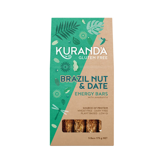Kuranda Wholefoods Gluten Free Energy Bars Brazil Nut & Date 35g x 5 Pack - Cutprice Online