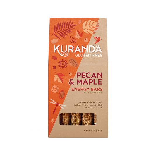 Kuranda Wholefoods Gluten Free Energy Bars Pecan & Maple 35g x 5 Pack - Cutprice Online