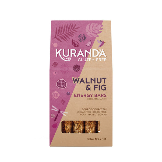 Kuranda Wholefoods Gluten Free Energy Bars Walnut & Fig 35g x 5 Pack - Cutprice Online