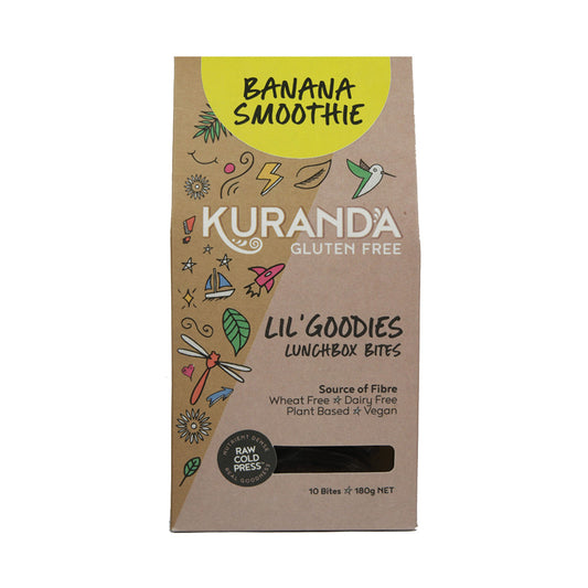 Kuranda Wholefoods Gluten Free Lil' Goodies Lunchbox Bites Banana Smoothie 18g x 10 Pack - Cutprice Online