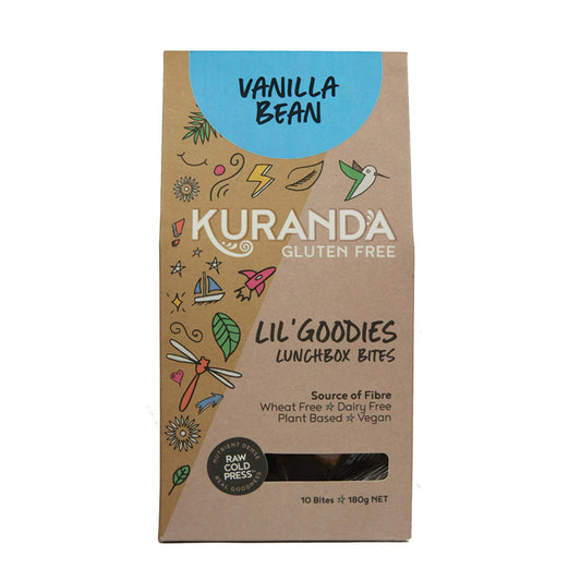 Kuranda Wholefoods Gluten Free Lil' Goodies Lunchbox Bites Vanilla Bean 18g x 10 Pack - Cutprice Online