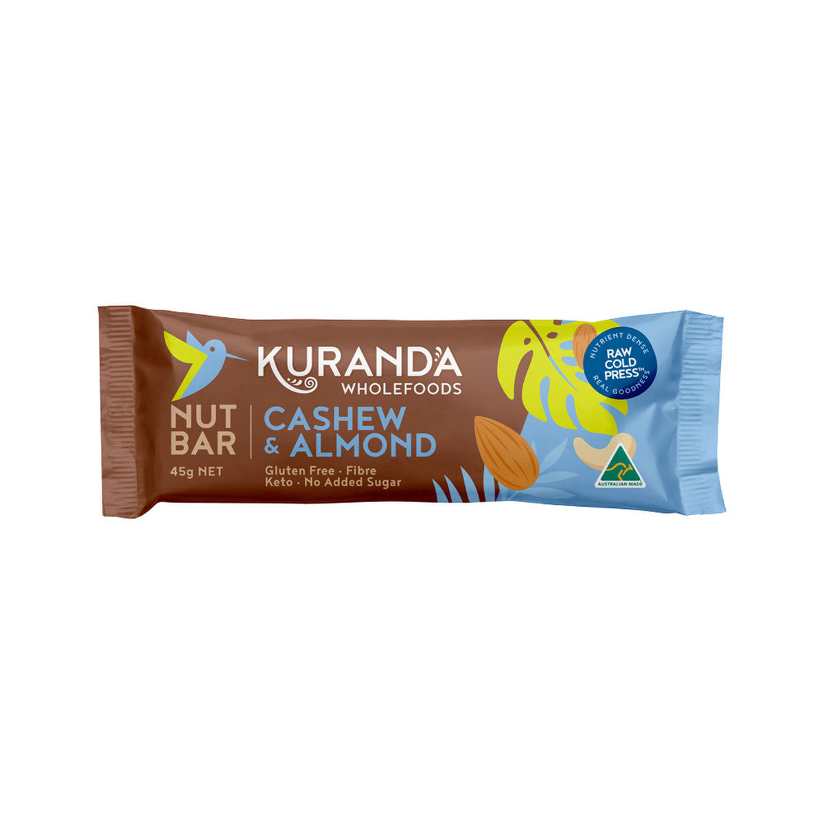 Kuranda Wholefoods Gluten Free Nut Bars Cashew & Almond 45g(Pack of 16) - Cutprice Online