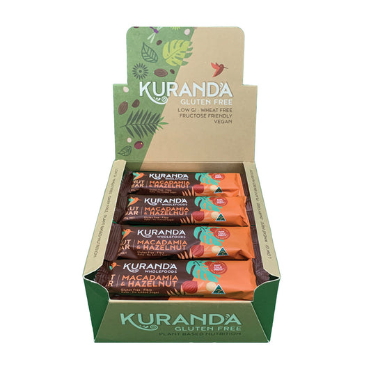 Kuranda Wholefoods Gluten Free Nut Bars Macadamia & Hazelnut 45g(Pack of 16) - Cutprice Online