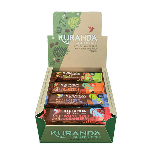 Kuranda Wholefoods Gluten Free Nut Bars Mixed 45g(Pack of 16) (contains: 4 of each flavour) - Cutprice Online