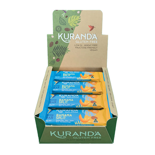 Kuranda Wholefoods Gluten Free Protein Bars Banana Split 50g(Pack of 16) - Cutprice Online