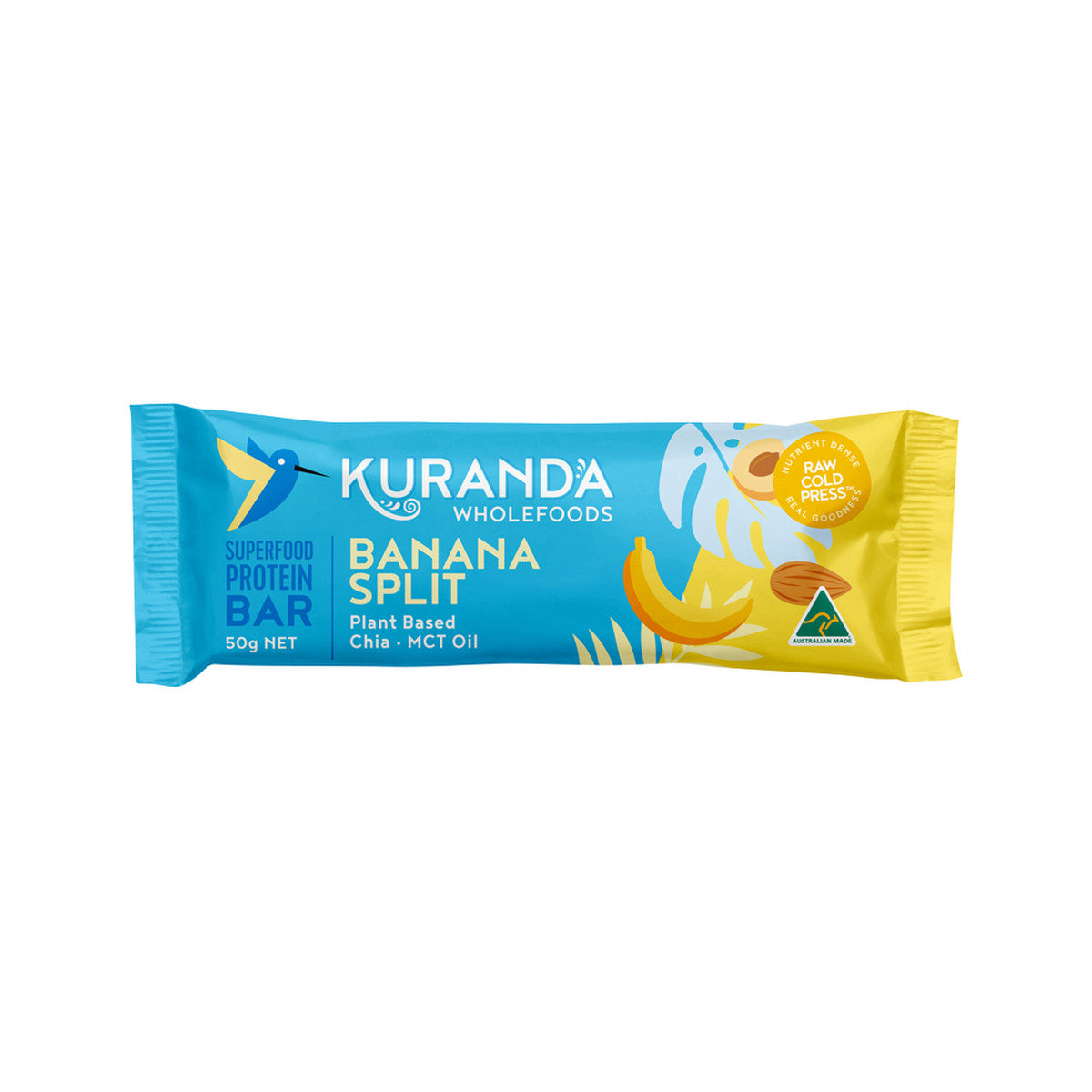 Kuranda Wholefoods Gluten Free Protein Bars Banana Split 50g(Pack of 16) - Cutprice Online