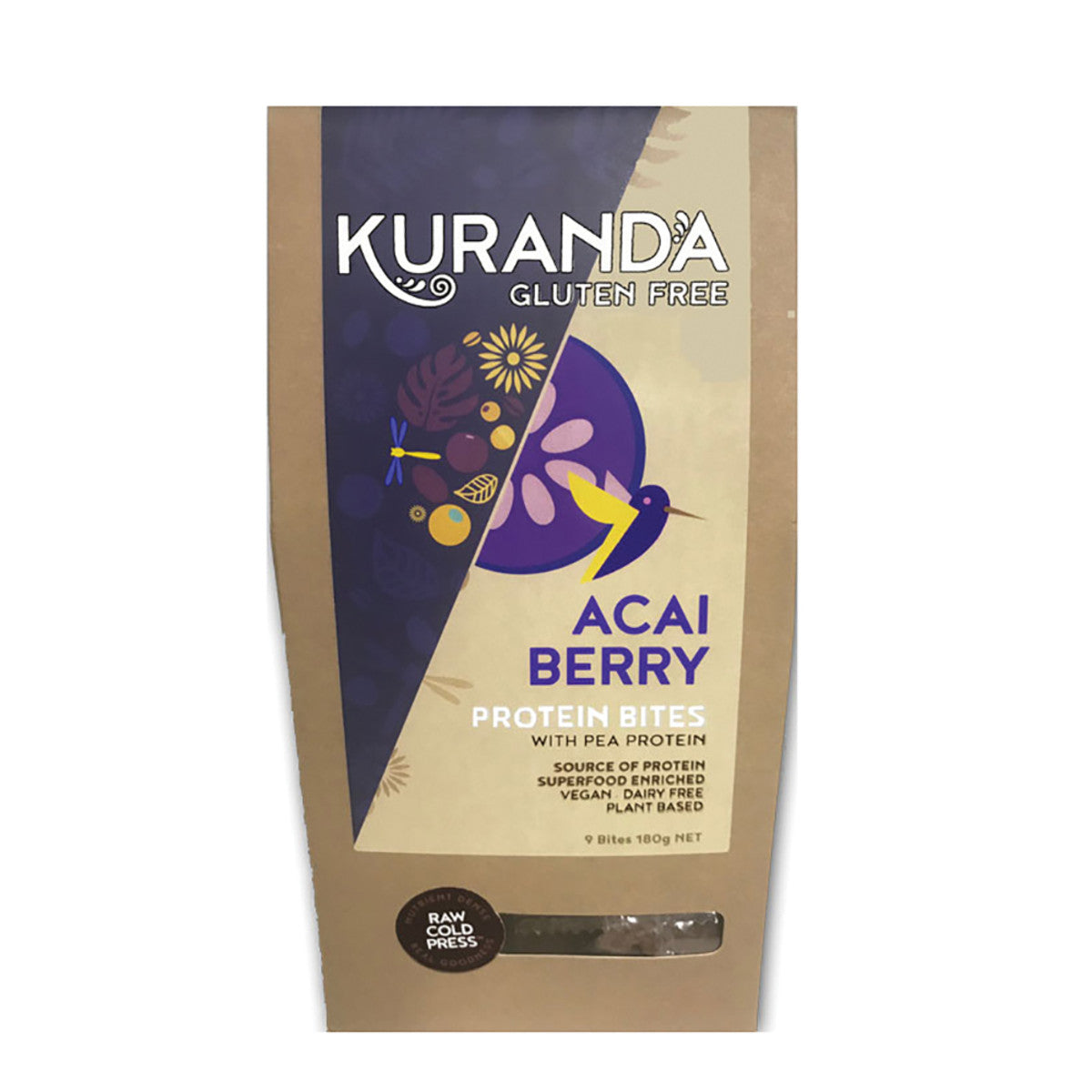 Kuranda Wholefoods Gluten Free Protein Bites Acai Berry 20g x 9 Pack - Cutprice Online