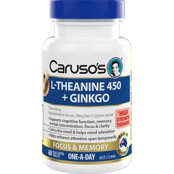 Caruso's L-Theanine 450 + Ginkgo 60 Tablets