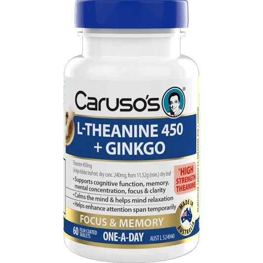 Caruso's L-Theanine 450 + Ginkgo 60 Tablets