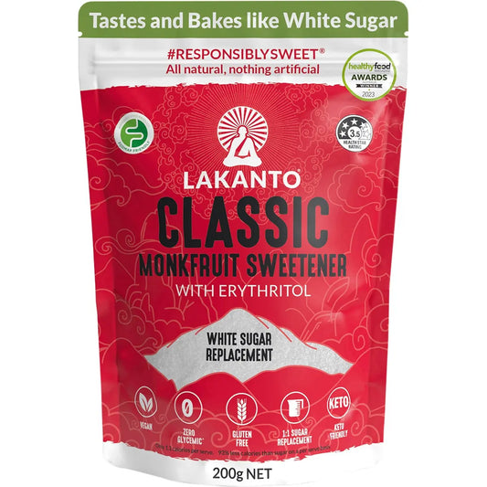 LAKANTO Classic - Monkfruit Sweetener White Sugar Replacement 200g LAKANTO