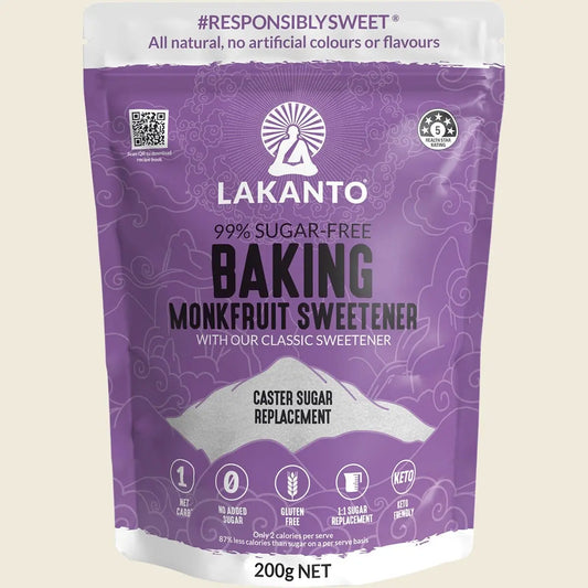 LAKANTO Baking Blend - Monkfruit Sweetener Caster Sugar Replacement 200g LAKANTO