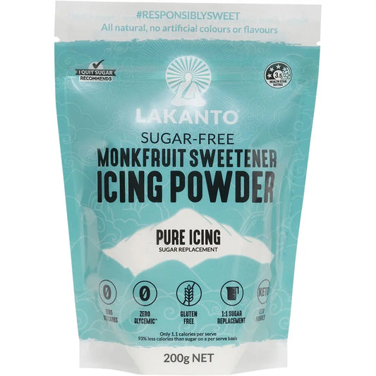 LAKANTO Icing Powder - Monkfruit Sweetener Icing Sugar Replacement 200g LAKANTO