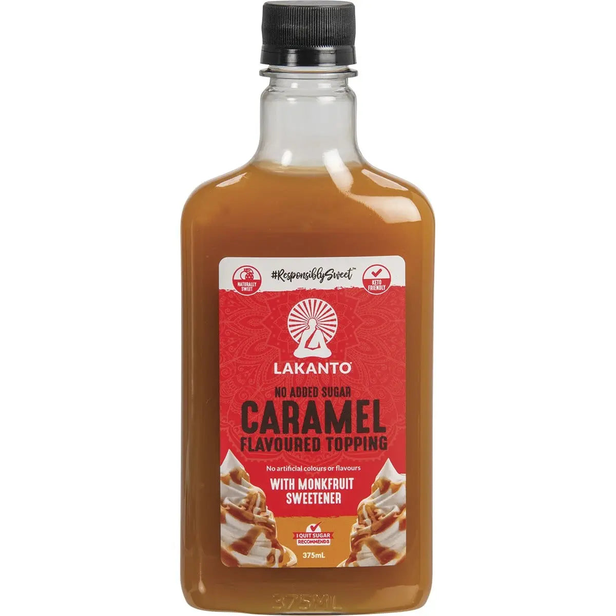 LAKANTO Caramel Flavoured Topping Monkfruit Sweetener 375ml LAKANTO