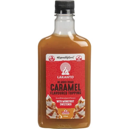 LAKANTO Caramel Flavoured Topping Monkfruit Sweetener 375ml LAKANTO