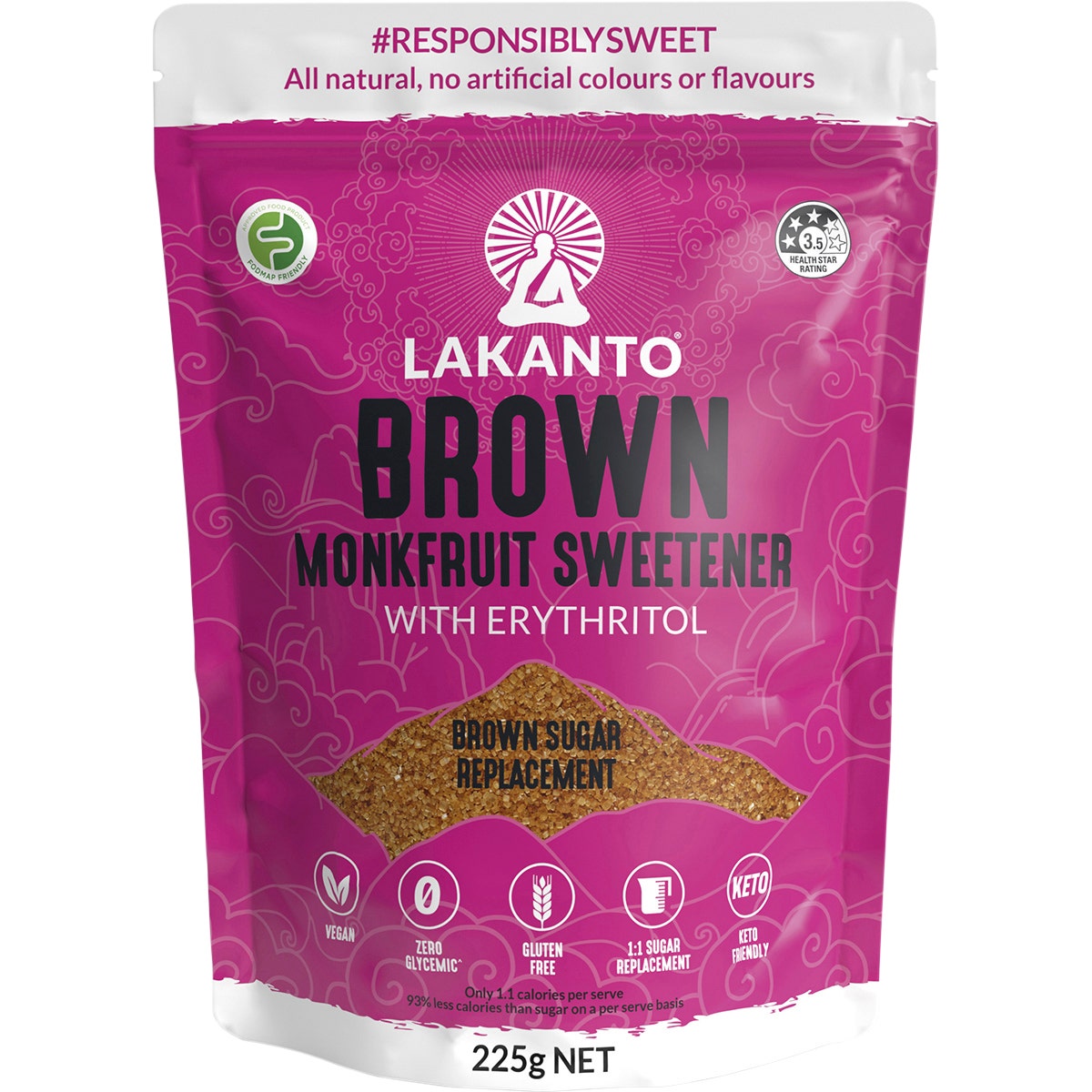 Lakanto Brown Monkfruit Sweetener Brown Sugar Replacement 225g - Cutprice Online