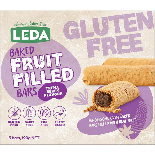 Leda Baked Fruit Filled Bars Triple Berry Multipack 6x190g LEDA