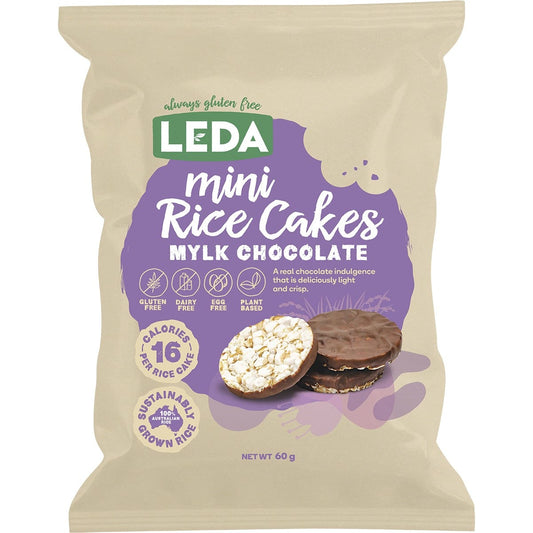 Leda Rice Cakes Mini Mylk Chocolate 60g (Pack of 6) - Cutprice Online