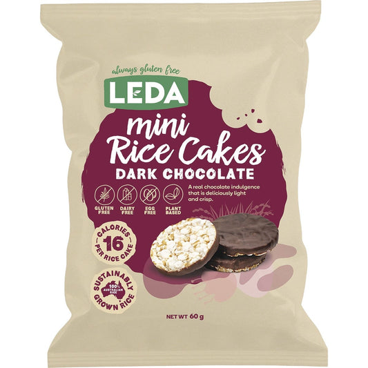 Leda Rice Cakes Mini Dark Chocolate 60g (Pack of 6) - Cutprice Online