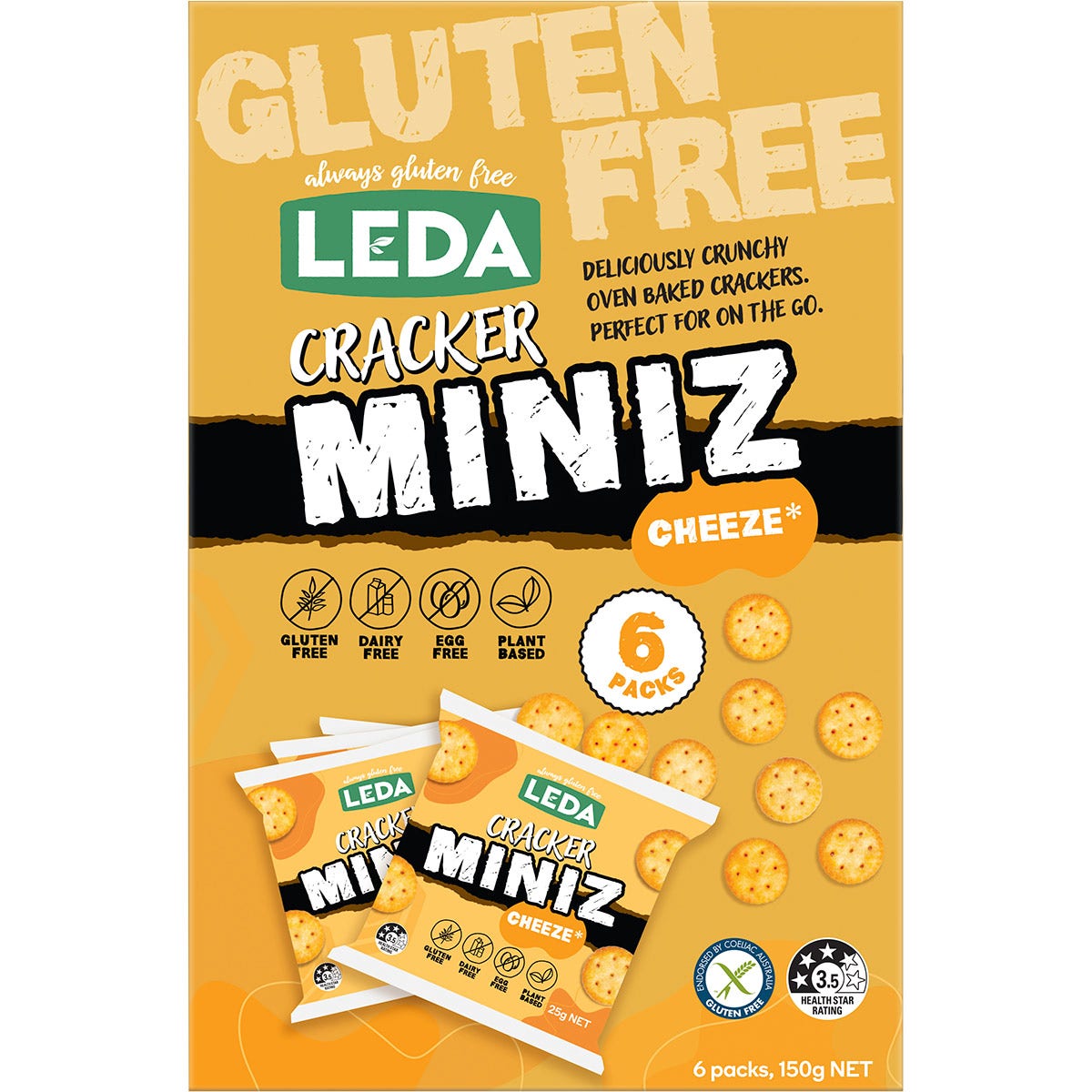 LEDA Cracker Miniz Cheeze Multipack 6x150g - Cutprice Online