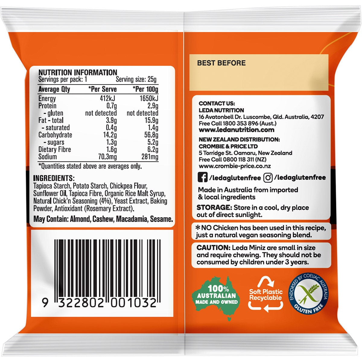 LEDA Cracker Miniz Chick'n Multipack 6x150g - Cutprice Online
