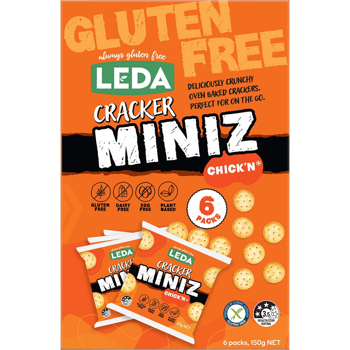 LEDA Cracker Miniz Chick'n Multipack 6x150g - Cutprice Online