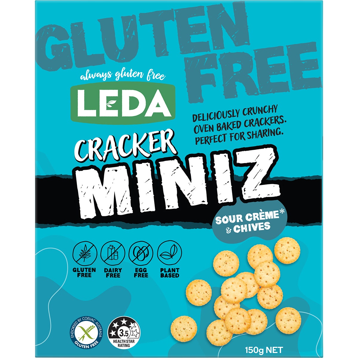 LEDA Cracker Miniz Sour Crème & Chives 6x150g - Cutprice Online