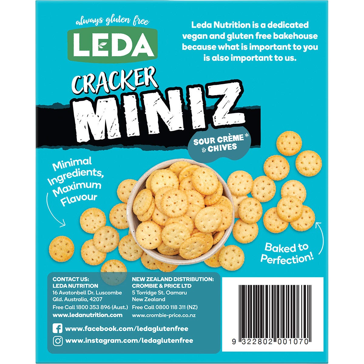 LEDA Cracker Miniz Sour Crème & Chives 6x150g - Cutprice Online