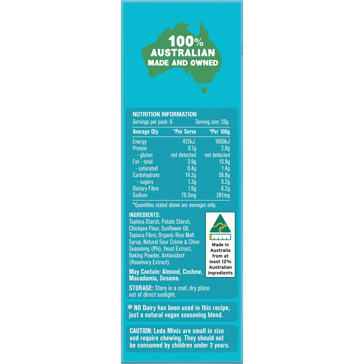 LEDA Cracker Miniz Sour Crème & Chives 6x150g - Cutprice Online