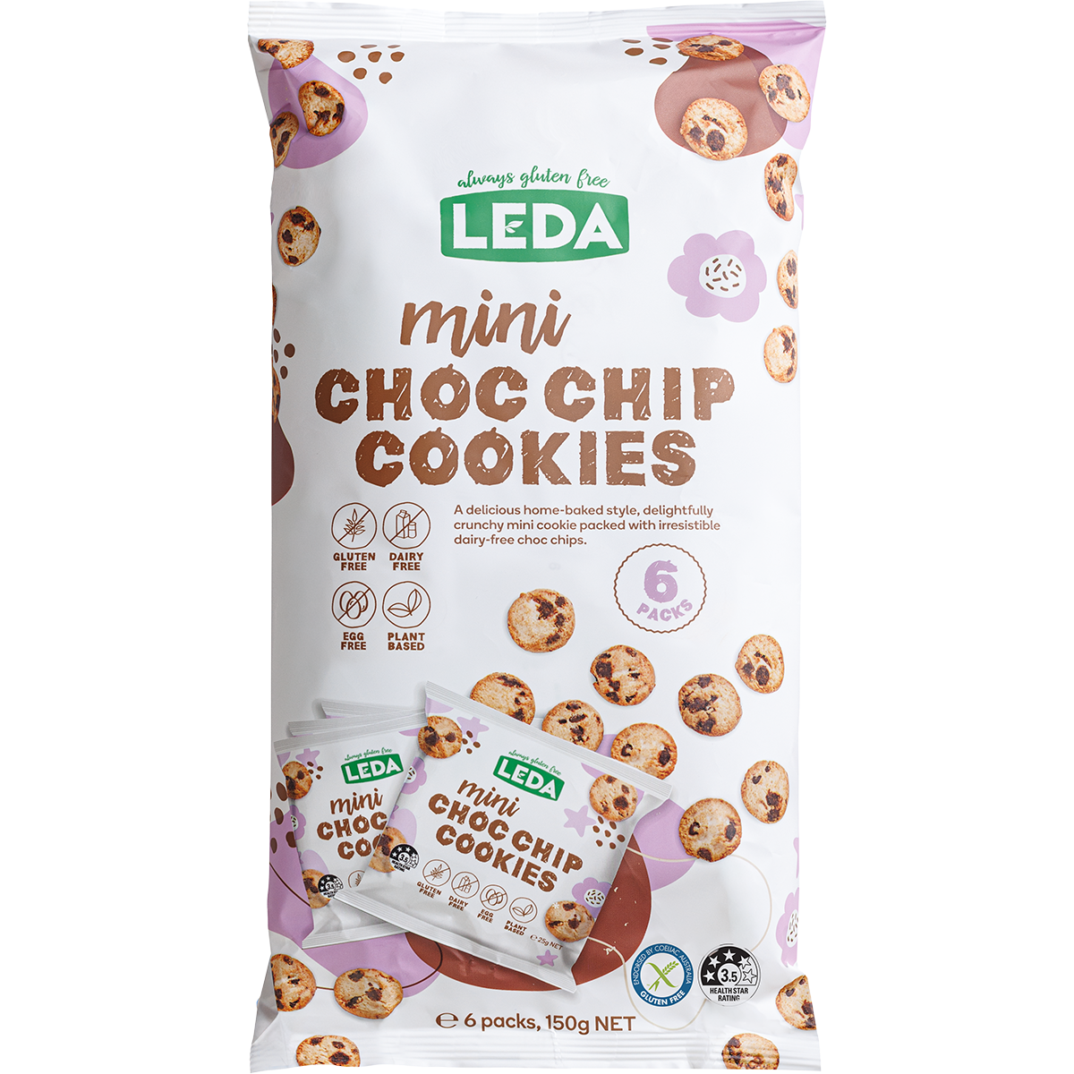 Leda Mini Choc Chip Cookies 150g x 6 Pack