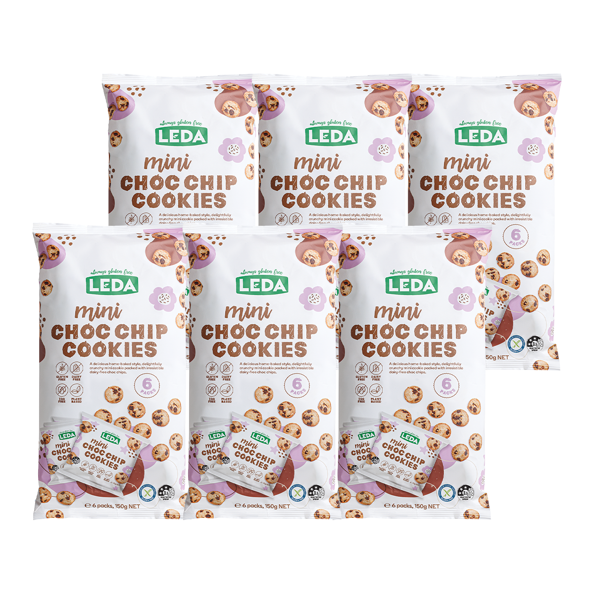 Leda Mini Choc Chip Cookies 150g x 6 Pack