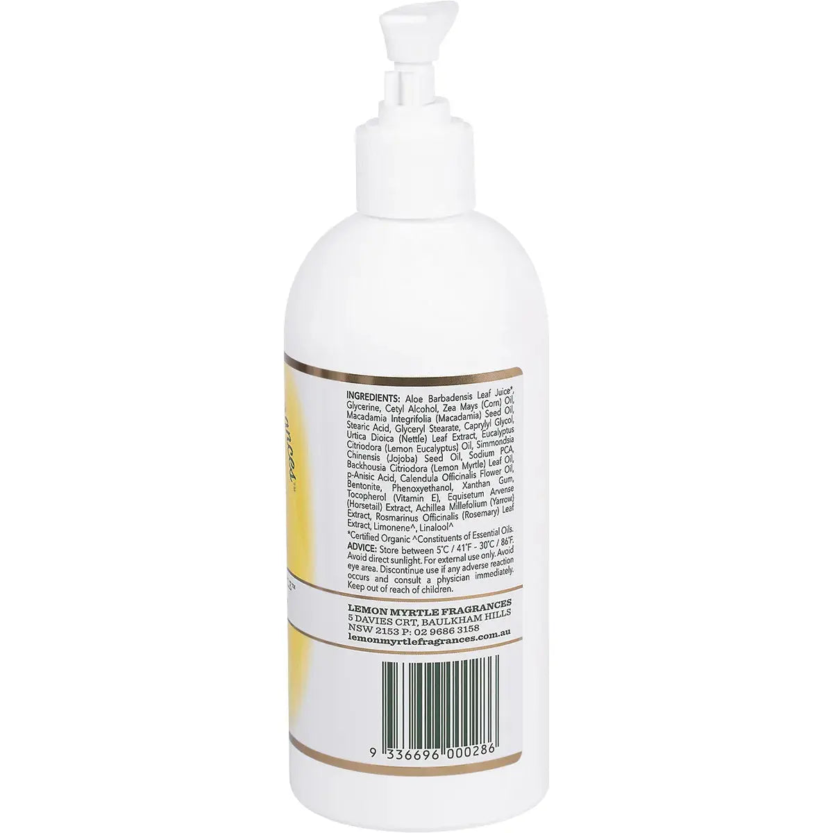 Lemon Myrtle Fragrances Moisturiser 500ml LEMON MYRTLE