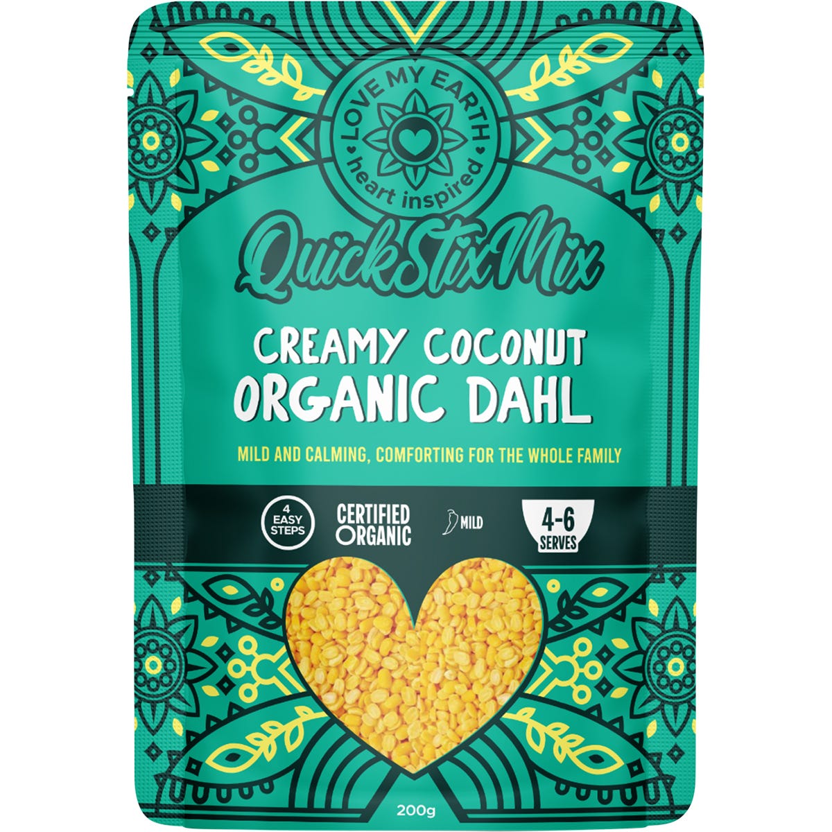 Love My Earth Quick Stix Mix Organic Dahl Creamy Coconut 200g - Cutprice Online