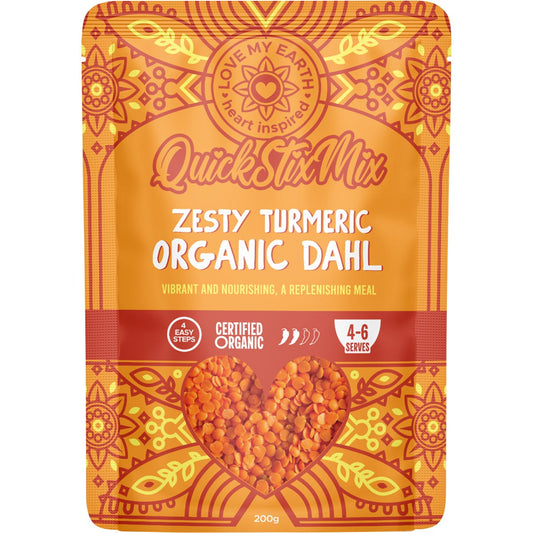 Love My Earth Quick Stix Mix Organic Dahl Zesty Turmeric 200g - Cutprice Online