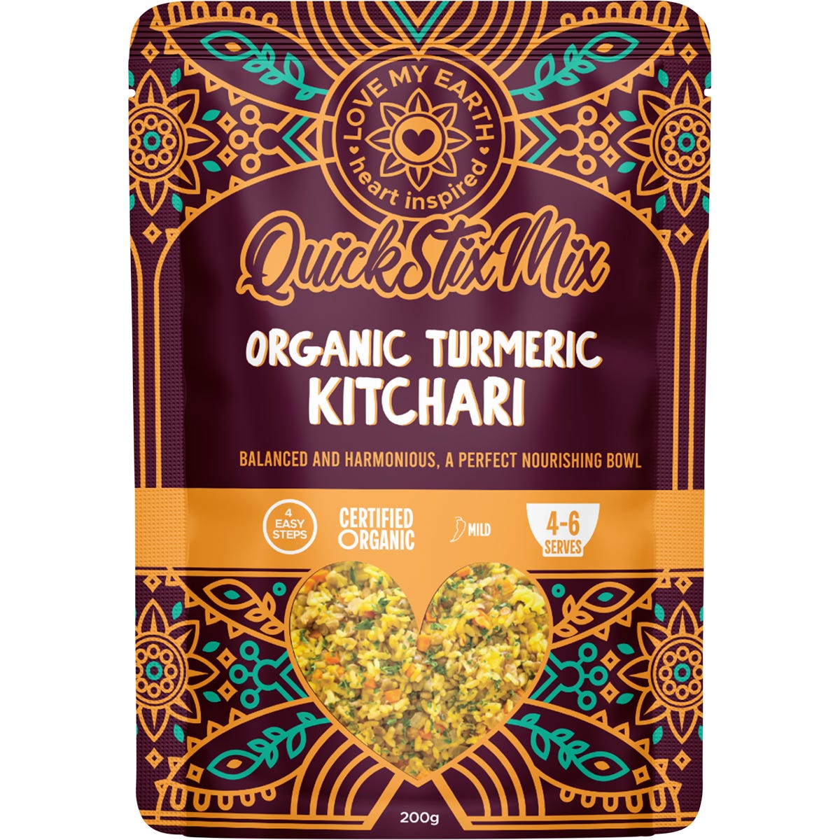 Love My Earth Quick Stix Mix Organic Turmeric Kitchari 200g - Cutprice Online